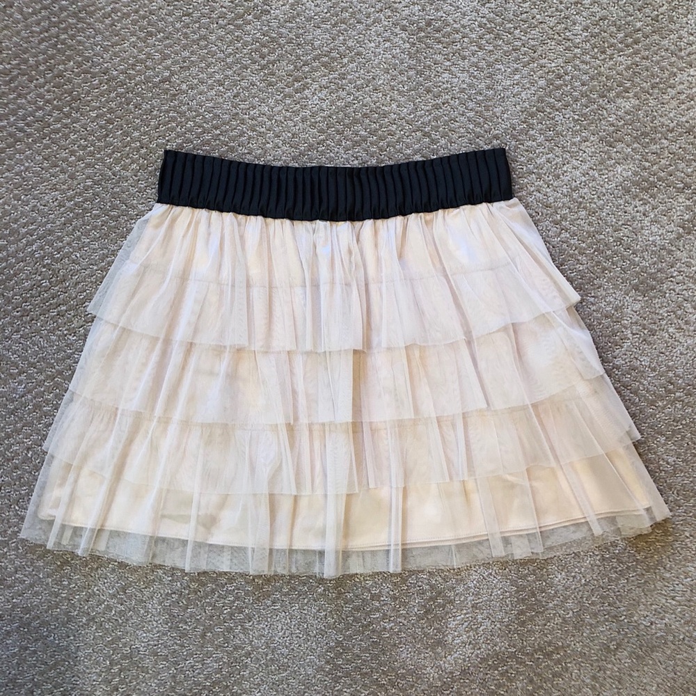 AQUA Brand Tulle Ruffle Skirt